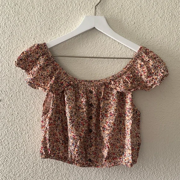 XHILARATION Floral Crop Top Mini Skirt 2pc Set Medium - Picture 2 of 16